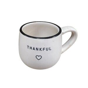 Thankful Demdaco Warm Heart Stoneware Mug Mini Cup Expresso Cup Coffee Handle